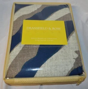 DRANSFIELD & ROSS HOUSE Zebra Indigo KING DUVET NEW ANIMAL PRINT - Picture 1 of 3