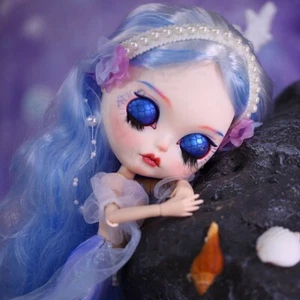 Muñeca Blythe desnuda pintada a mano maquillaje sirena bronceada piel esmerilada cara sueño ojo - Imagen 1 de 4