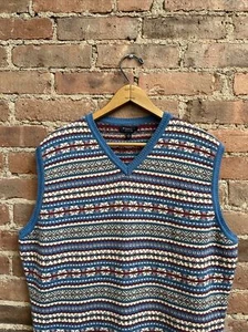 Vintage Burberry London Men's Sweater Vest, Sz Large, 100% Cashmere Italy - Picture 1 of 7