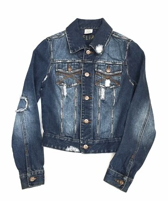 Chaqueta vaquera para mujer Delia’s azul oscuro talla XS, usada desgastada usada en excelente estado Foto 1 de 3