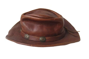 HENSCHEL HAT CO. EE. UU. WALKER SOMBRERO DE CUERO MARRÓN BANDA CONCHO PARA HOMBRE TALLA L LO ÚLTIMO - Imagen 1 de 9