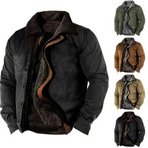Herren Dick Freizeit Reißverschluss Fleecejacke Gefüttert Wintermantel Warm Weit - Bild 1 von 7