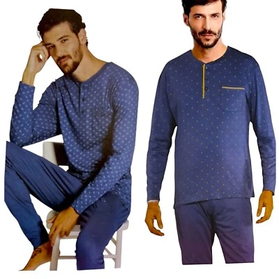 Pigiama uomo in cotone 100 % estivo primavera manica lunga pantalone lungo Vanuè - Image 1 of 2