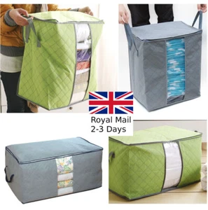 XL CLOTHES QUILT BEDDING DUVET HANDLES LAUNDRY PILLOWS STORAGE BAG MOVE HOME - Picture 1 of 14