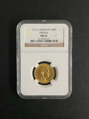 1911 A Germany 20M Prussia MS 62 Gold Coin - Image 1 of 2