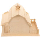 Unfinished 3D Wooden Farmhouse Barn Model for Kids DIY Construction-GV
