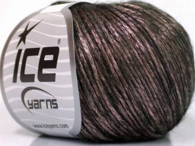 Пряжа Rock Star #51549 бледно-розовый металлический блеск черная мягкая нейлон шерсть мериноса 50 г - Изображение 1 из 3