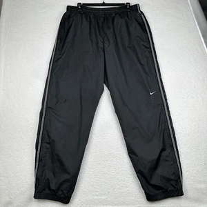Nike Track Pants Men’s Size Medium Mesh Lined Ankle Zip Y2K Athleisure Black - Picture 1 of 14