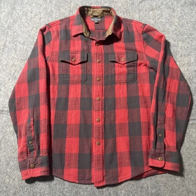 LL Bean Signature Buffalo Plaid Flannel Shirt Mens Medium Slim Fit Button Pocket - Image 1 of 4