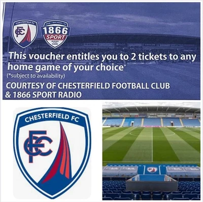 Chesterfield FC Ticket Voucher 2 Adults - Image 1 of 2