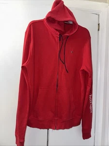 TOMMY HILFIGER Mens Regular Fit Zip Hoodie Sweater Size Large Cotton Pockets - Picture 1 of 13
