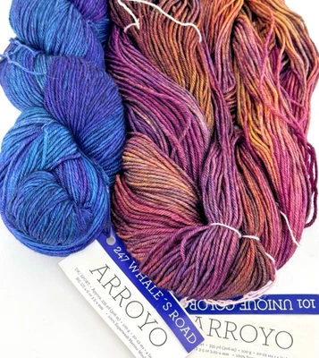 2 skeins Malabrigo ARROYO Hand Dyed SUPERWASH Merino WOOL Yarn Variegated Color - Image 1 of 4