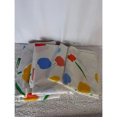 Juego de sábanas dobles Marimekko by Dan River retro floral perale mezcla de algodón blanco Foto 1 de 4