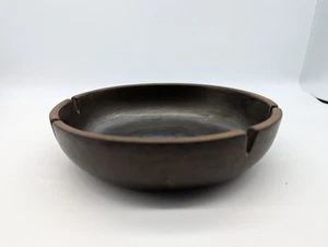 Edith HEATH CERAMICS 4 Slot Ashtray Gunmetal Gray Black Iridescent 8.5" Vintage  - Picture 1 of 5
