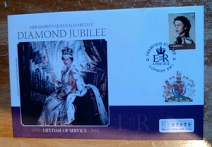 UK FDC DIAMOND JUBILEE 6 FEBRUARY 2012 LONDON SW1. 1952-2012 LIFETIME OF SERVICE - Picture 1 of 2