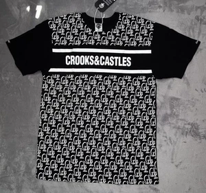 Crooks & Castles Black all over print shirt Large - Picture 1 of 9