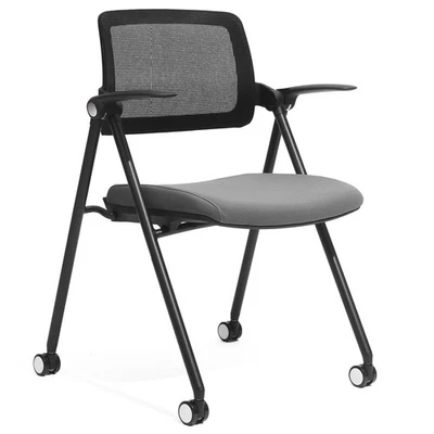 Silla de Oficina Apilable y Plegable, Silla de Escritorio Plegable con Apoyabrazos Abatible, B... Foto 1 de 4