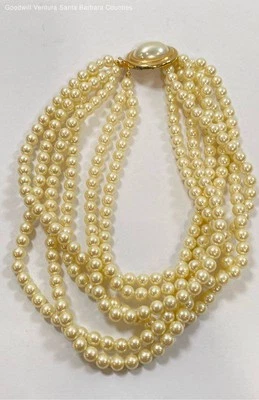 Collar vintage de perlas de imitación de varios hilos Carolee Foto 1 de 4