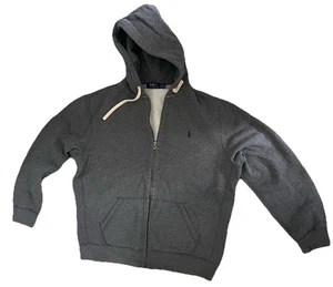 Men’s XL Polo Ralph Lauren Full Zip Fleece Hoodie Gray Pony - Picture 1 of 3