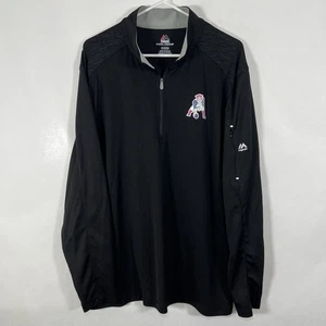 New England Patriots Majestic Cool Base 1/4 Zip Pullover Mens Size XL Black EUC - Picture 1 of 11