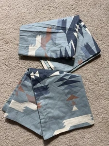 Pendleton Pillow Shams Set 2 King Size 36"x 20" Aztec Southwestern Blue Cotton - Picture 1 of 10