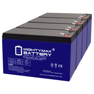 Mighty Max 12V 7AH GEL F1 Battery Replaces Universal Power Group D5743 - 4 Pack - Picture 1 of 6