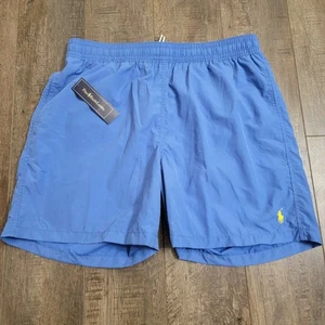 Polo Ralph Lauren Swim Shorts Mens Large Blue w/ Yellow 5.5" Trunks Swimsuit New - Picture 1 of 11