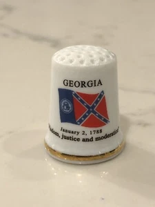 Georgia Porcelain Thimble Brand New Made by Finact Collectibles - Picture 1 of 3