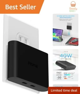 Multiport 40W USB-C Charger: Dual Port Fast Charging for iPhone & Samsung - Photo 1 sur 9