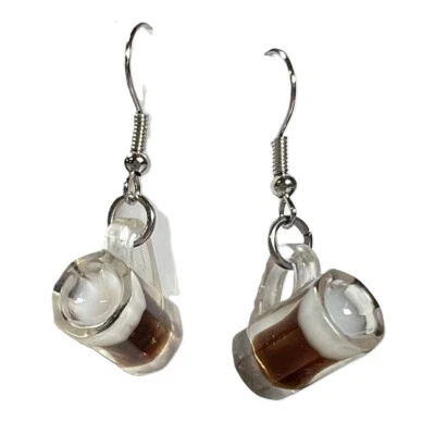 PENDIENTES TAZA CERVEZA RAÍZ ROBUSTA Funky Realistas Pub Irlandés Deporte Bar Novedad Joyería Foto 1 de 4