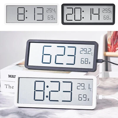 Digitale LED-Wanduhr Große Alarm Uhr Luftfeuchtigkeit Temperaturanzeige Tischuhr - Bild 1 von 4