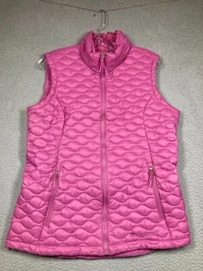 Free Country Vest Women's Medium Pink Quilted Full Zip Mock Neck Pockets - Picture 1 of 15