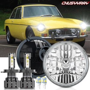 Par de faros LED redondos de 7 pulgadas de haz alto/bajo para MG MGB 1969-1981 - Imagen 1 de 24