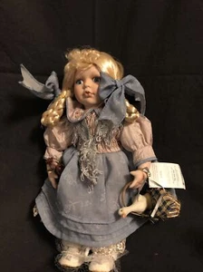 Geppeddo Porcelain doll Anna with Duck in Basket - Picture 1 of 6