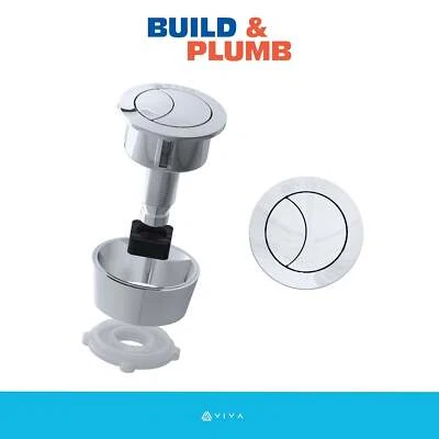 VIVA SANITARY Viva Toilet Push Button Round Dual Flush Cistern Universal Fitting Chrome