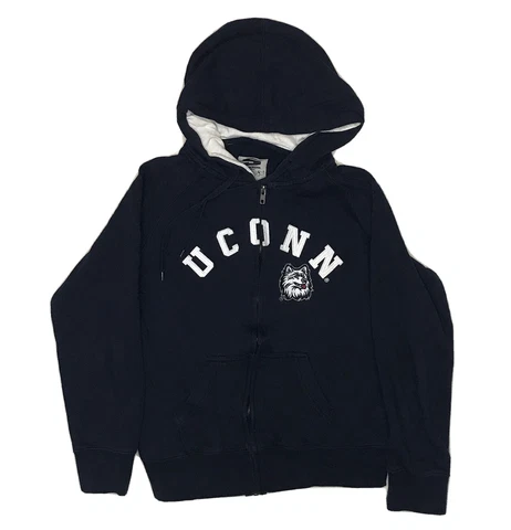 Stadium UConn Huskies Hoodie Kids Medium Blue Full Zip Hooded Sweatshirt Pockets Cover