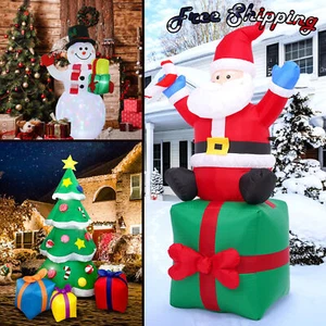 Inflatable Christmas Yard Lawn Indoor Decorations Santa Claus Snowman Xmas Tree - Picture 1 of 8