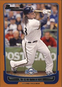 2012 (BREWERS) Bowman Orange #148 Rickie Weeks/250