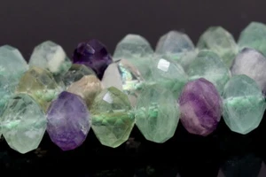 7-8x6MM Natural Multicolor Fluorite Beads Grade AAA Faceted Rondelle Loose Beads - Picture 1 of 4