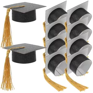 10PCS Doctor Hat Cup Set Black Tassel Props Paper Mini Graduation Cap Decorat... - Picture 1 of 9