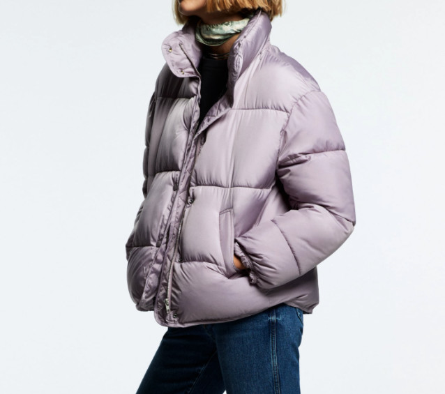 purple coat zara