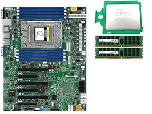 AMD EPYC 7F52 CPU + Supermicro H11SSL-I + 2×32GB 3200 MHz ECC REG RAM - Bild 1 von 1