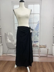 WOMANS MASSIMO DUTTI BLACK MIDI SIDE SPLIT SKIRT SIZE Medium $129 - Picture 1 of 10