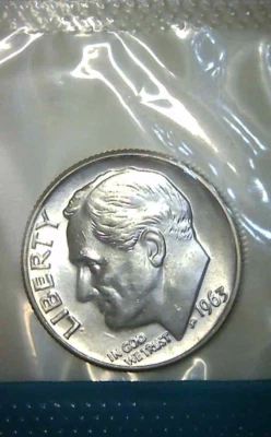1963-P 10C Roosevelt Dime BU M/S 90% Silver (I choose) lat - Image 1 of 2