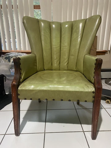 Late 50’s Green High Back Arm Chair - Vintage Cover