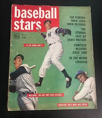 Dell Baseball Stars Magazine - Joe DiMaggio, Jackie Robinson & Ted Williams - Image 1 of 4