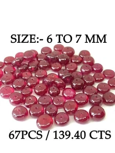 Ruby Rondelle Shape Size 6 - 7 Drill Beads For Bracelet & Beads Strand 6435 - Picture 1 of 5