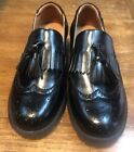 Black Rusauise Wing Tip Tassel Slip On Rockabilly Loafers US Size 6