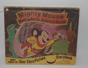 Vtg Mighty Mouse Prehistoric Animal Book With Magic Punch Out See-Thru Picturse - Picture 1 of 14
