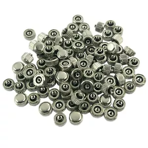 100x Uhr Krone Silber Chrom Ersatzteile Reparatur Gemischt Ersatz Teil Uhrmacher - Bild 1 von 1